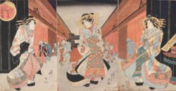 江戸新吉原八朔白無垢の図